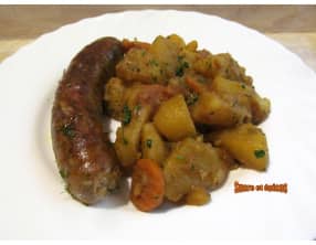 Saucisses de Toulouse mijotées aux pommes de terre et épices