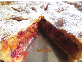 Tarte fraises rhubarbe à l'américaine