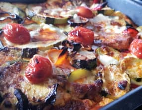 Gratin des courgettes aux anchois et feta