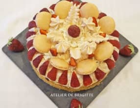 Entremets à la fraise comme un number cake