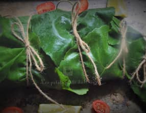 Papillote de queue de lotte en feuilles de figuier
