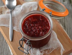 Confiture rhubarbe et framboise
