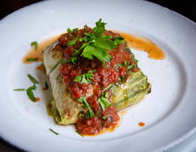 Chou pointu farci au riz