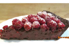 Tarte intensément chocolat aux framboises