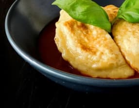 Ravioles feta et poivrons grillés