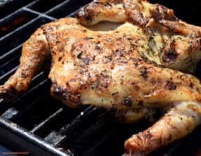 Poulet ou Coquelet au barbecue en crapaudine