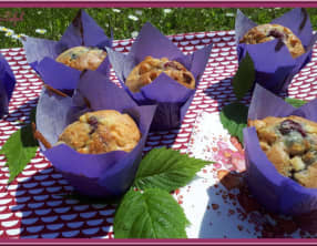 Muffins moelleux aux framboises