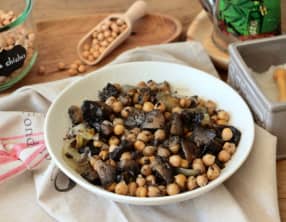 Poêlée de pois chiches aux champignons