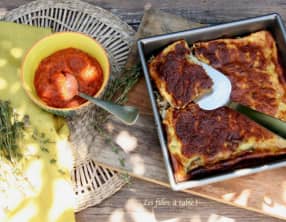 Flan courgettes et aubergines au chèvre frais