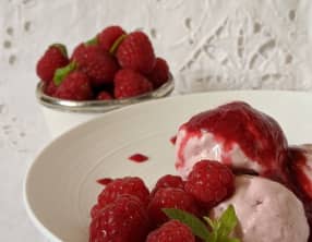 Glace aux framboises