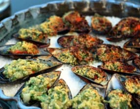 Moules gratinées en persillade