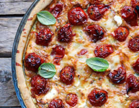 Tarte chèvre et tomates rôties