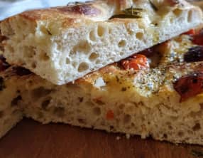 Focaccia sans pétrissage
