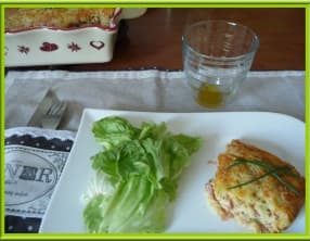 Clafoutis au râpé de jambon et Cheddar