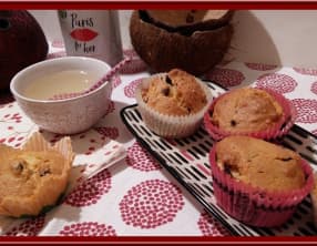 Muffins à la noix de coco et pépites de chocolat