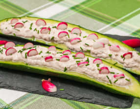 Concombre, crème au thon