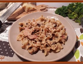 Pâtes aux champignons et bacon