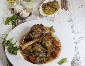 Souris d'agneau à la menthe et citron confit