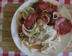 Daurade au chorizo et tomates