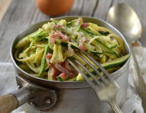 Spaghetti de courgette à la carbonara