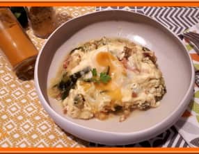 Courgettes au bacon et œufs