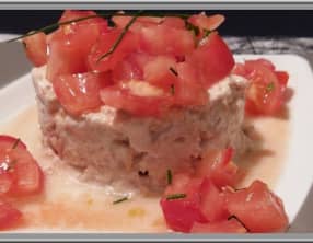 Tartare de tomates aux rillettes de thon
