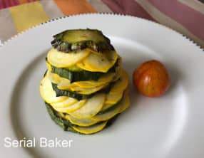 Mille-feuille de courgettes crues et cuites