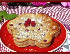 Gâteau au fromage blanc et framboises