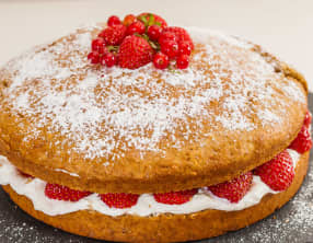 Gâteau facile et rapide fraises, amandes et ricotta