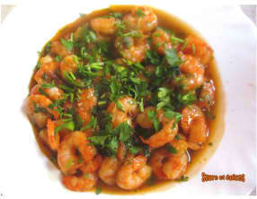 Crevettes au miel et à l'ail