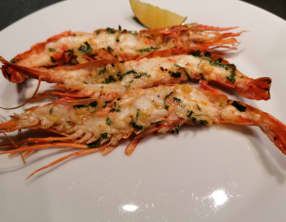 Gambas cameron marinées cuites au grill