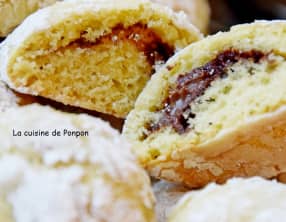 Biscuit craquelé à la pâte à tartiner chocolat, noisette, citron et coriandre