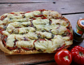 Tarte au pesto, tomates et cantal