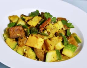 Sauté créole de courgettes, aubergines