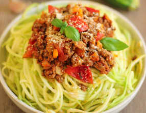 Spaghetti de courgettes à la bolognaise