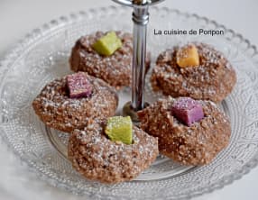 Amaretti à la pâte à tartiner au chocolat, noisette, citron et coriandre