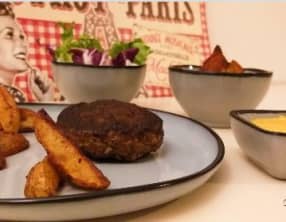 Steak, patate et mayo au paprika