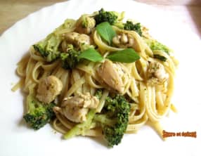 Linguine au poulet et brocoli