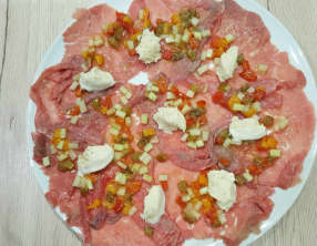 Carpaccio de boeuf arlequin