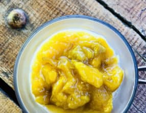 Panna cotta coco aux mirabelles