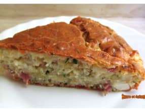 Gâteau courgette, fromage et jambon