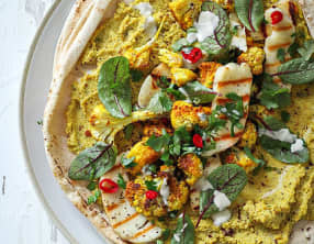 Wraps au chou-fleur et au halloumi grillé