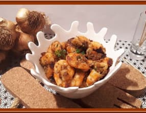 Crevettes à l’ail, persil et sauce soja