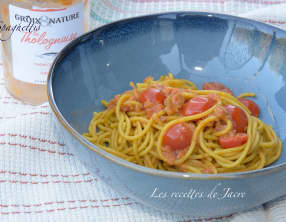 Spaghettis à la tholognaise et tomates