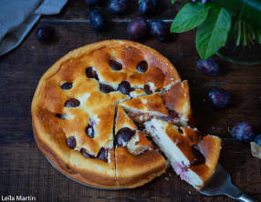 Käsekueche ultra-léger aux quetsches