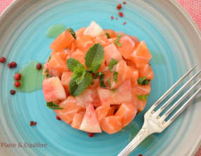 Tartare de saumon à la pêche