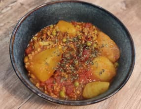 Kheema à l'agneau et petits pois