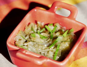 Ecrasé d’aubergines en deux cuissons