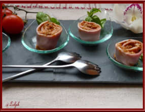 Roulades de jambon au pesto de tomates