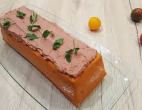 Terrine de lentilles corail au houmous de betterave